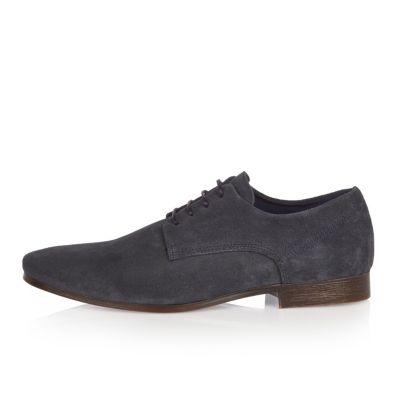 Navy suede smart shoes